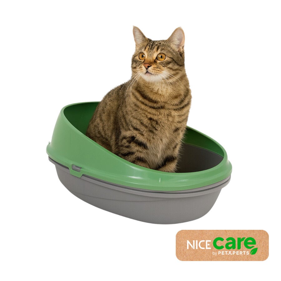 Nice Care Eco Bandeja Sanitaria Redonda Verde para gatos